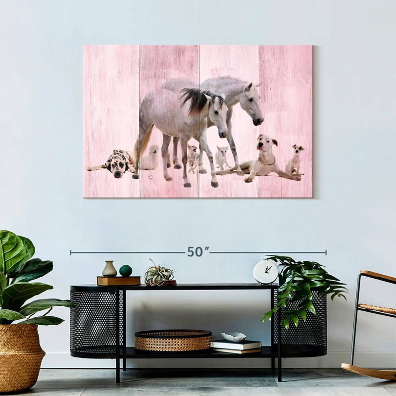Brampt Dogs And Horses, 30" H x 45" W