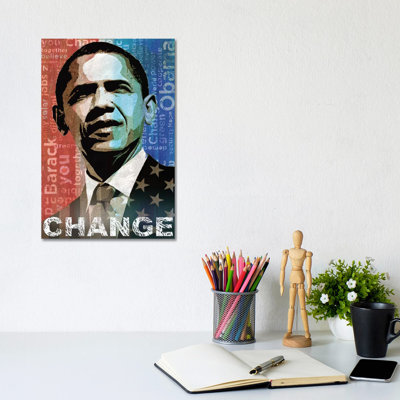 Obama: Change by Keith Mallett - 1 Piece Wrapped Canvas Wall Art