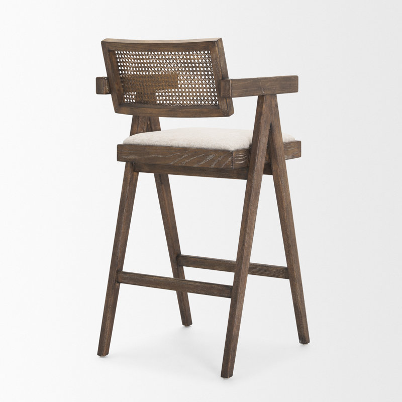 Indie Medium Brown w/ Cane Counter Stool, Counter Stool (26.46" Seat Height)