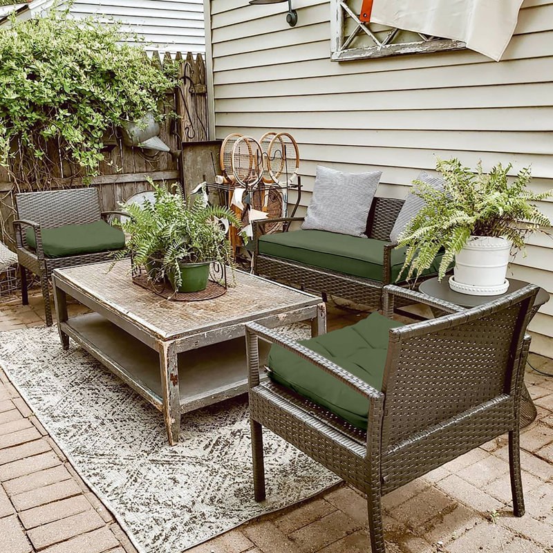 Pina Outdoor 3'' Bench Seat Cushion, Heather Fern Green