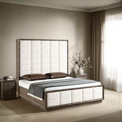 Lyni Bed, Grid Tufted Headboard