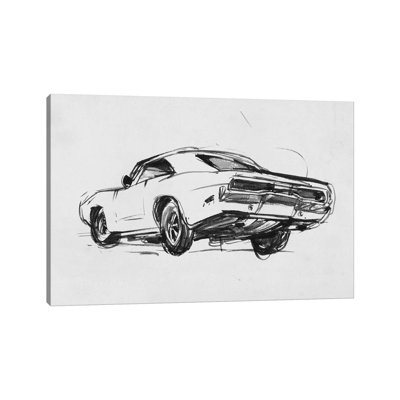 «Classic Car S croquis I» par Annie Warren, reproduction d'art sur toile tendue