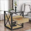 Table basse en bois aggloméré avec verre trempé, facile à nettoyer pour le salon