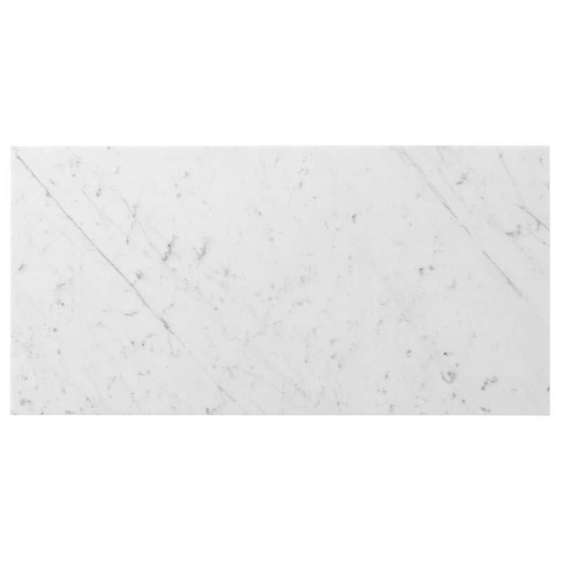 Carrara 3x12 Honed Marble Floor and Wall Tile, 12" W x 24" D, Honed
