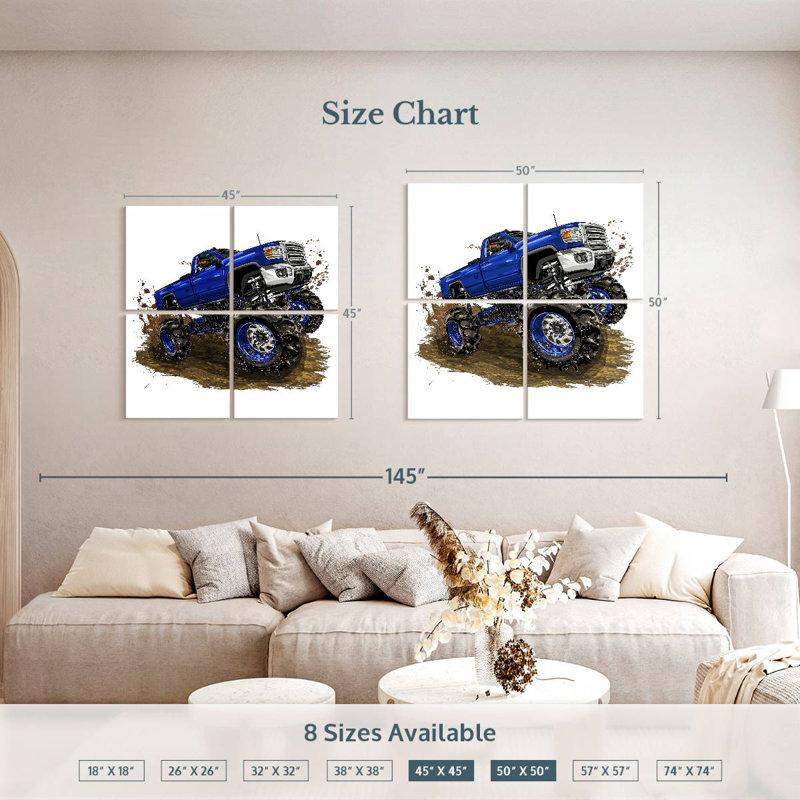 Mehar Monster Truck, 50" H x 50" W