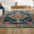 Lathan Bohemian FLAIR Boho Vintage Medallion Navy/Red Rug-148660881