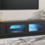 Meuble télé avec console en verre trempé cannelé-269248797