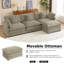 Canapé modulaire avec poches de rangement latérales et repose-pieds 112,6 po Jadiel-1137700280