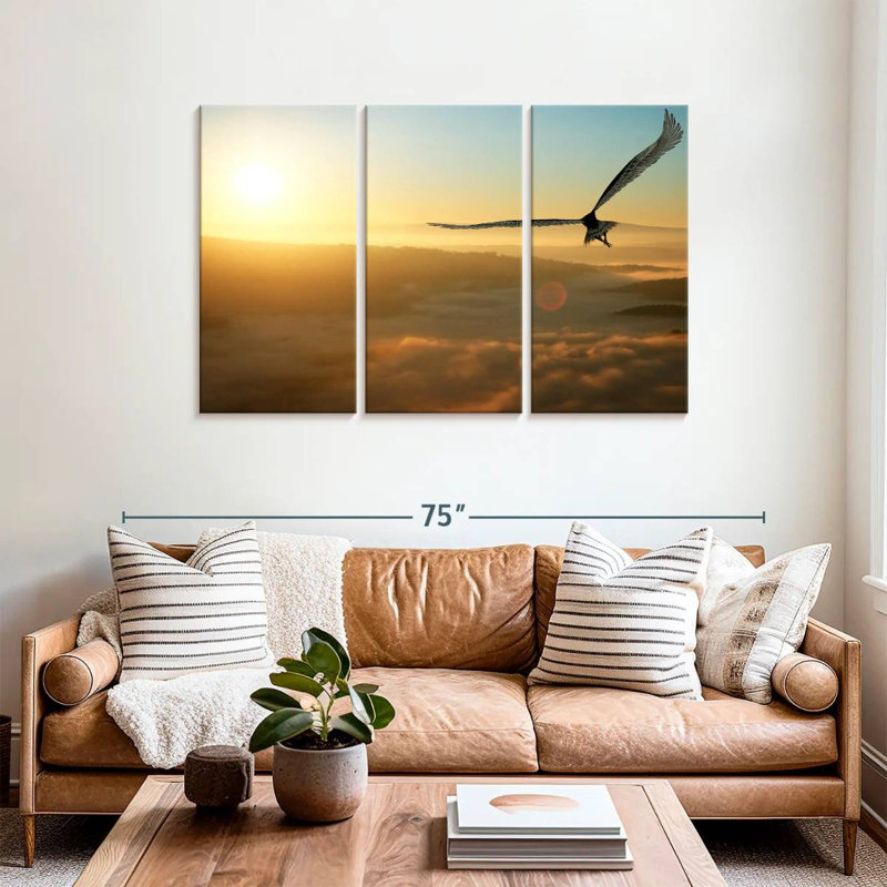 Brampt Eagle Flying At Dawn, 36" H x 57" W