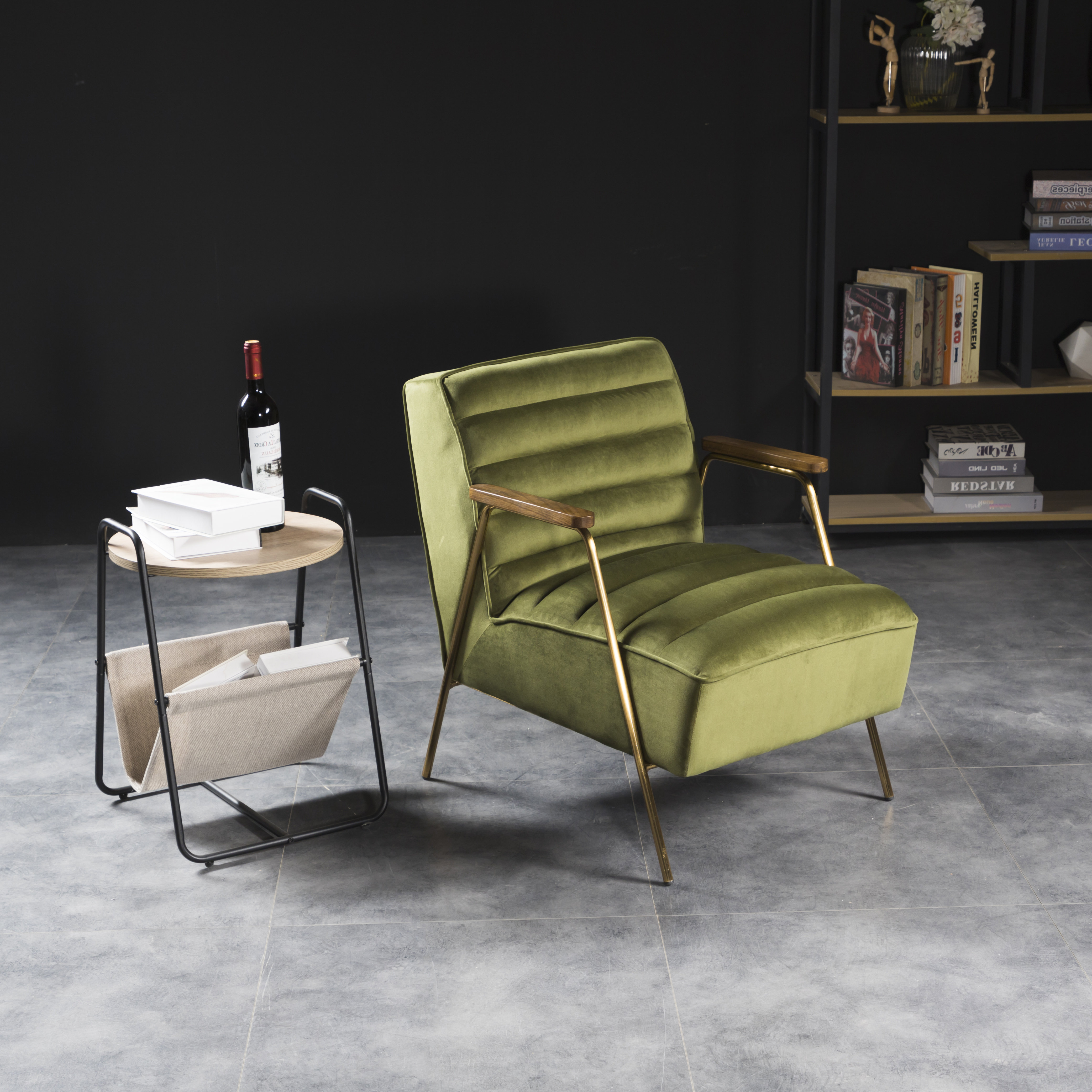 Everly Quinn Elam Velvet Armchair Wayfair