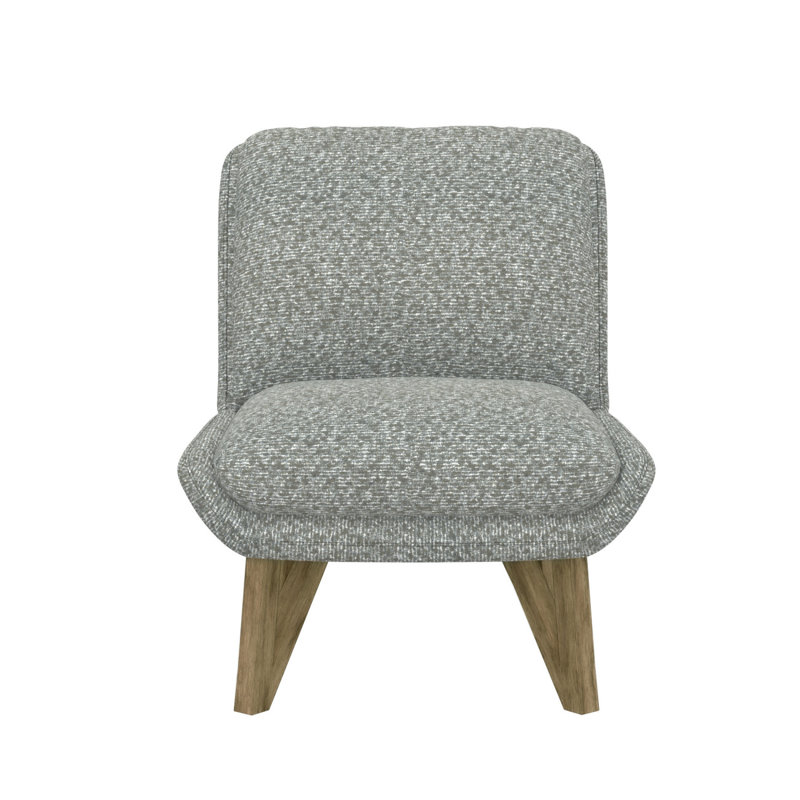 Fauteuil d'appoint sans accoudoirs Wallace & Bay Emerse, Tissu gris