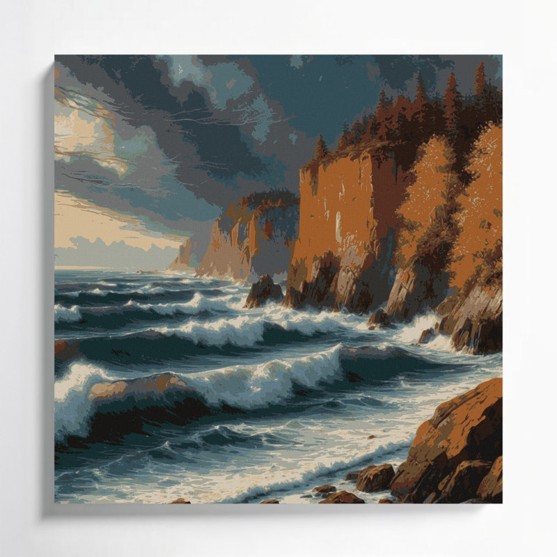 Art mural sur toile Coastal Autumn Coast, H 32 po x l 32 po