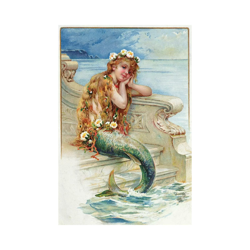 Little Mermaid, par Hans Christian Andersen par E.S. Hardy - Reproduction d'art sur toile tendue, H 26 po x l 18 po x 1,5 po