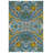 Florest Collection Digital Print Cotton-Polyester Blue Floral Rug-1479440153