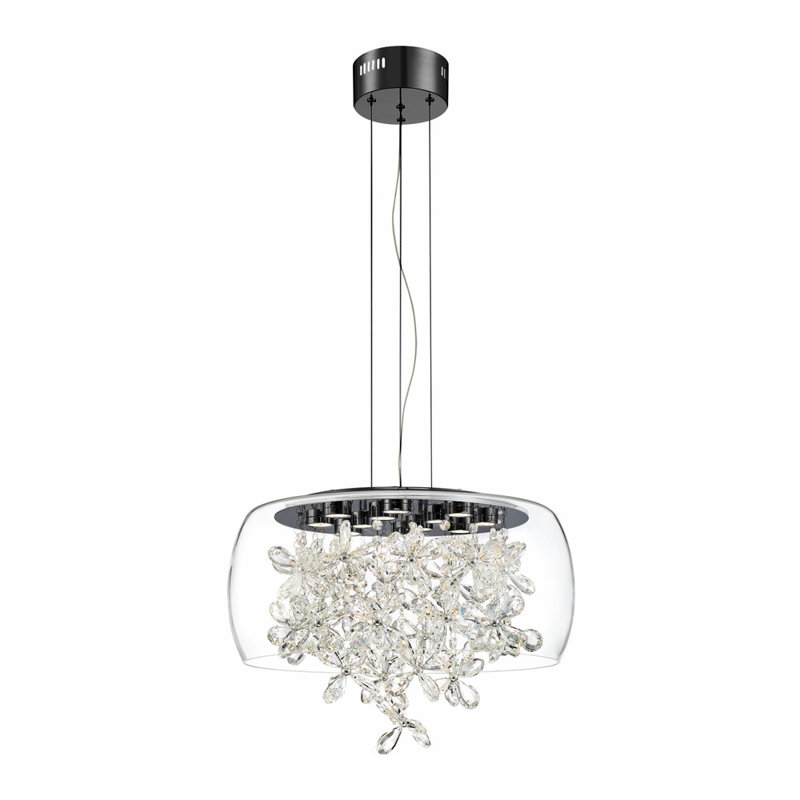 Lustre géométrique à 12 lumières DEL Destiny, Noir mat