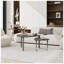 Table basse rotative moderne avec roulettes, ensemble de tables gigognes en chêne gris pour le salon