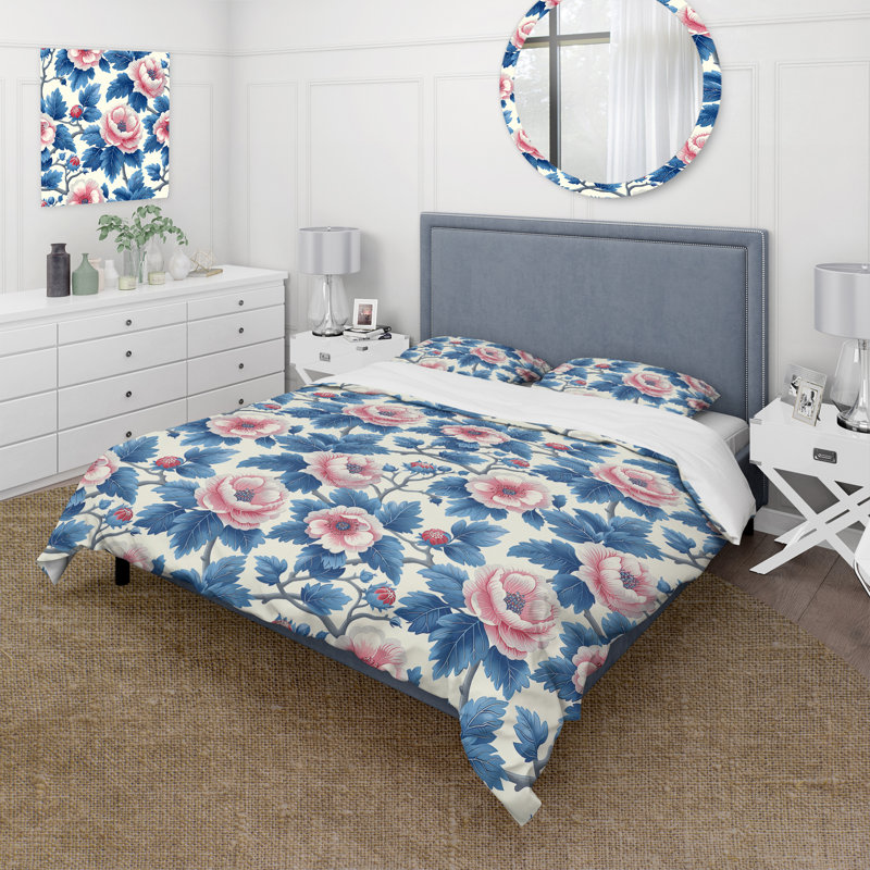 Ensemble de housse de couette Traditional, Housse de couette pour grand lit et 2 taies décor