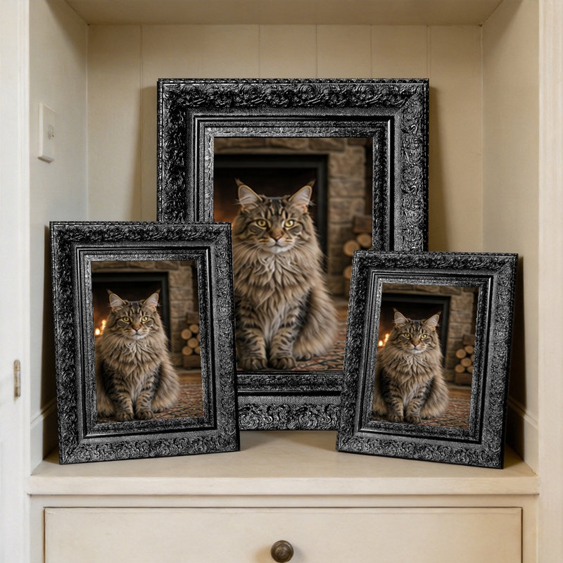 Cadre photo noir 3 pièces inspiré de la galerie pour photos et décorations 8 "x 10", Noir, 3, 8" W x 10" H