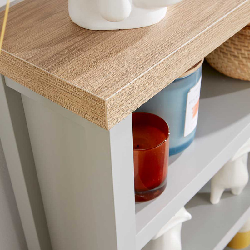 Rasco 3 Tier Bookcase Shelving 36mm Thick Top Unit, 87cm H x 70cm W x 22.5cm D, Grey