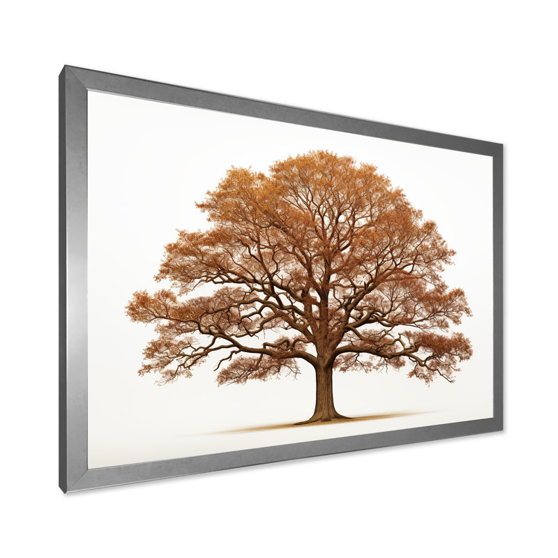 «Brown Oaks Outline II», reproduction sur toile, Cadre simple argenté, H 24 po x l 32 po x P 1 po