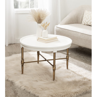 Table basse ronde en bois et métal