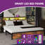 96cm Height Bed Frame with LED Headboard No Box Spring Needed-1867916872-1878326163