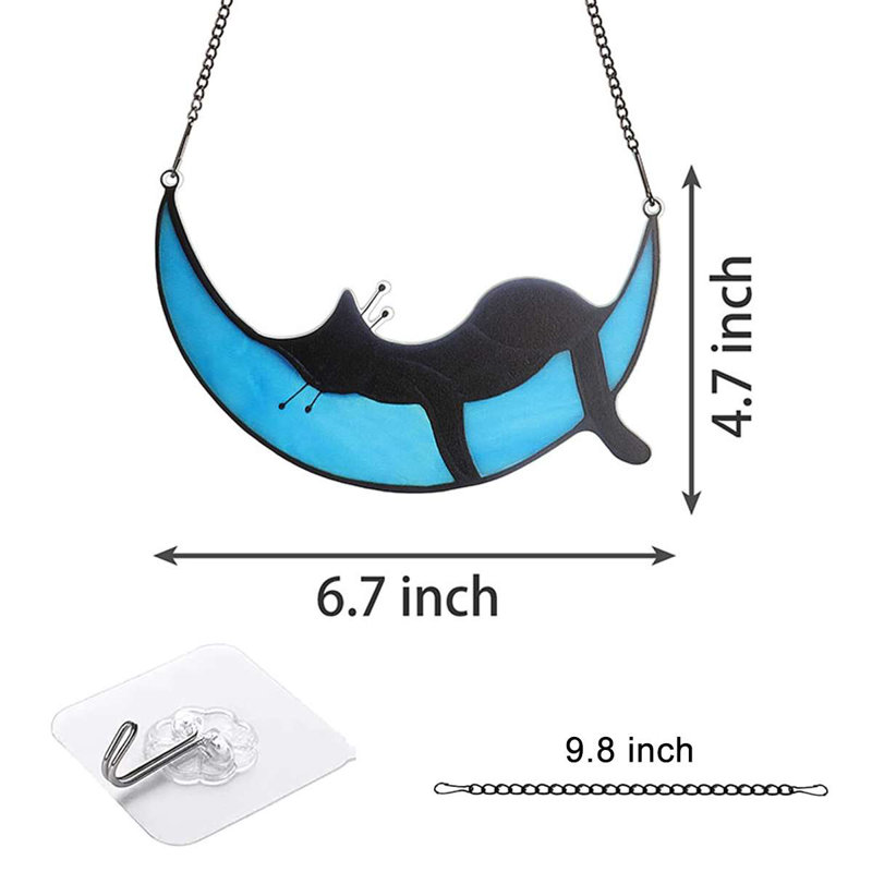 Florestial Animals Window Panel, Blue/Black