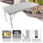 4Ft Rattan Folding Table For Indoor&Outdoor, Portable Foldable Table Rattan Plaited White-1436231395