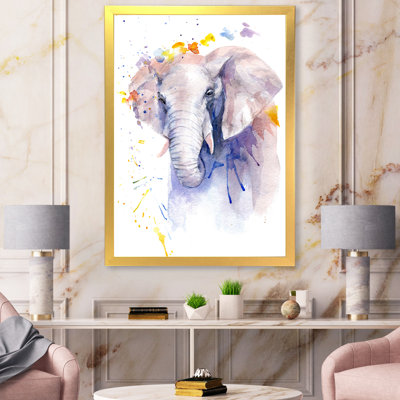 Portrait d'un éléphant en fleurs - Peinture sur toile