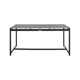 Campblin Outdoor Dining Table in Aluminum and Teak with Stone Top