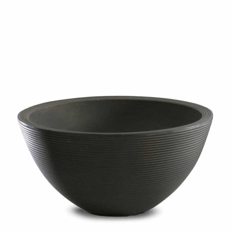 Pot à fleurs en résine Delano, Noir caviar, H 17 po x l 34 po x p 34 po
