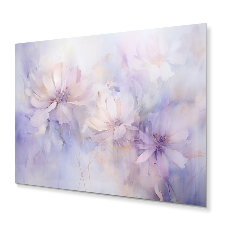 Décoration murale en métal «Purple Botanical Whispers II - Abstract Botanicals», H 12 po x l 20 po x P 1 po