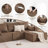 Boneless 108" Modular Sofa Corduroy Modern L Shaped Sectional For Living Room-1473597407