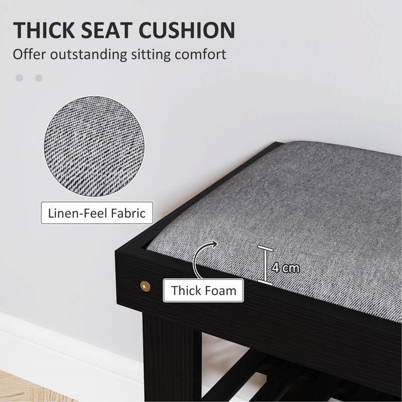 Petit banc, banc de rangement pour chaussures, banc d'entrée à 3 niveaux
