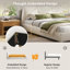 King Size Modern Upholstered Bed Frame With Linen Fabric And Solid Wood Legs, White-1146378674