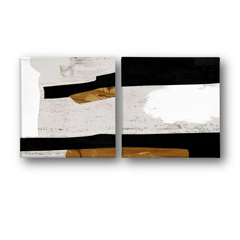 Élégantes toiles décoratives (2 pièces) de 15,8 po x 15,8 po chacune | 100% toile avec cadre 100% bois | Parfait pour la décoration de salon ou de chambre à coucher, art accrocheur pour les espaces modernes