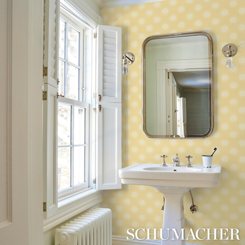 Schumacher x Neisha Crosland Watermark Wallpaper, Powder Gray