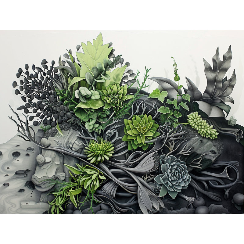 Tapis de bain Succulents Floral, L 17 po x L 24 po