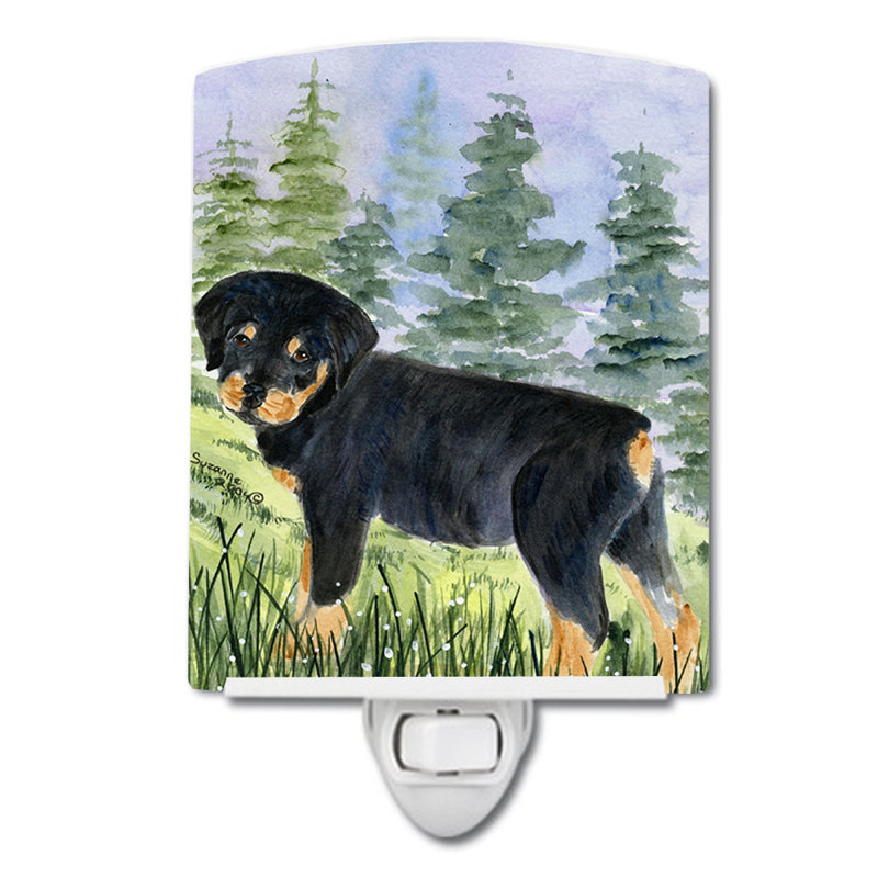 Éclairage de nuit en céramique rottweiler