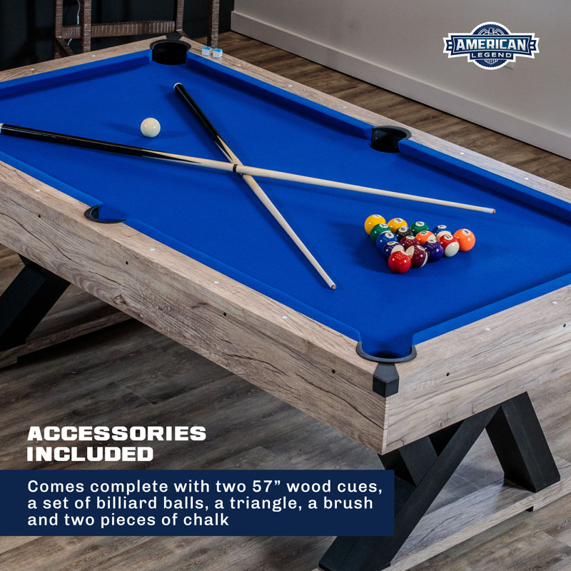Rustic Blond 84" Kirkwood Billiard Table with Royal Blue Cloth