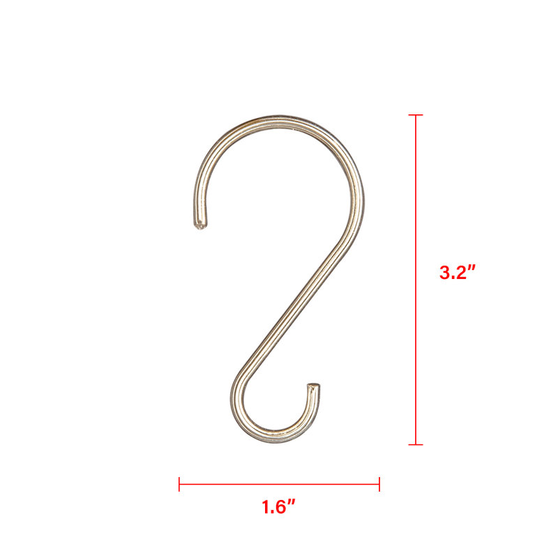 Rustproof Brushed Nickel Zinc Shower Curtain Hooks, Set of 12