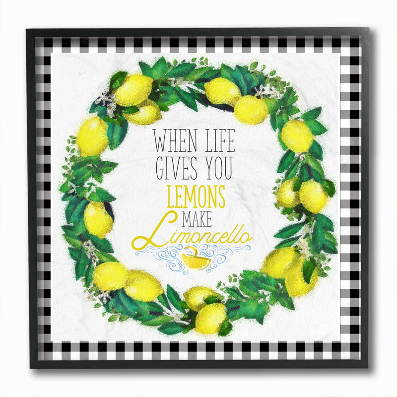 «Make Limoncello Kitchen Humor Plaid Word Design» par the Evening Evening Post - impression d'art graphique