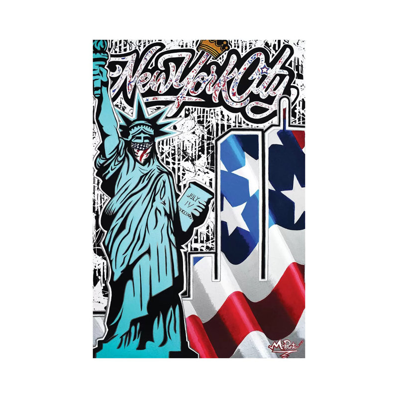 Twin Towers X Liberty NYC - Painting on Canvas, Wrapped Canvas, 30.48 cm H x 45.72 cm W