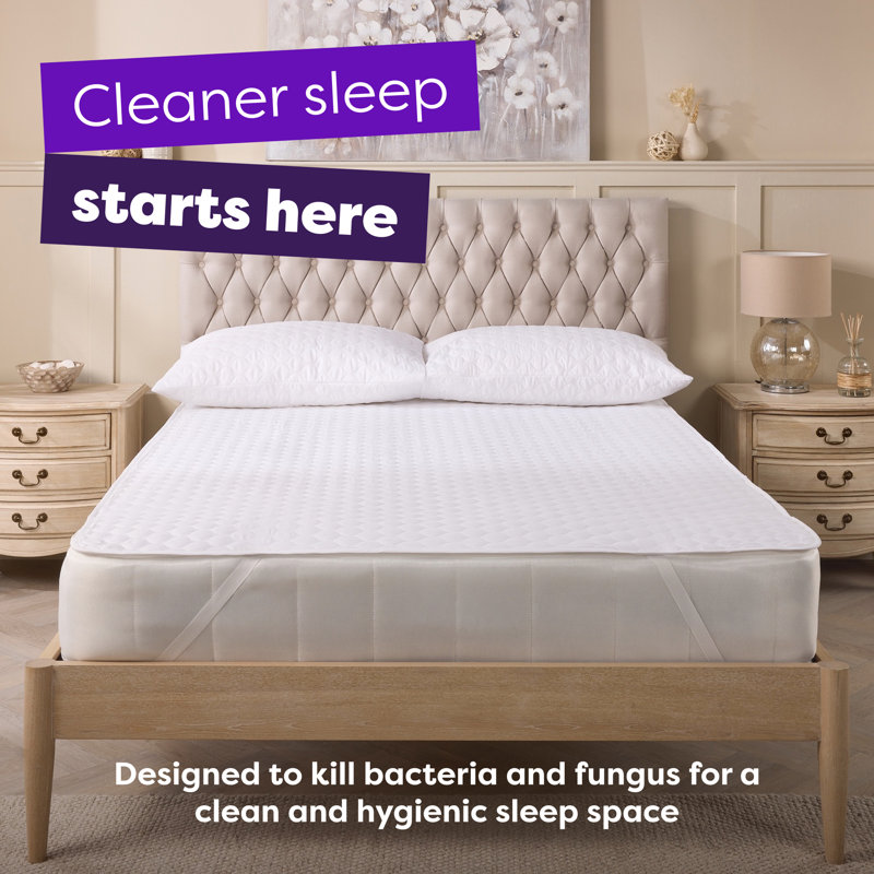 Slumberdown Anti Allergy Mattress Protector – Allergy UK Approved Quilted Mattress Cover, Anti-Bacterial & Dust Mite Resistant – Soft Touch, Deep Fit 30cm with Elasticated Straps – Machine Washable