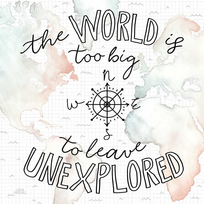 «World Traveller II» par Laura Marshall, reproduction sur toile, H 20 po x l 20 po x P 1,25 po