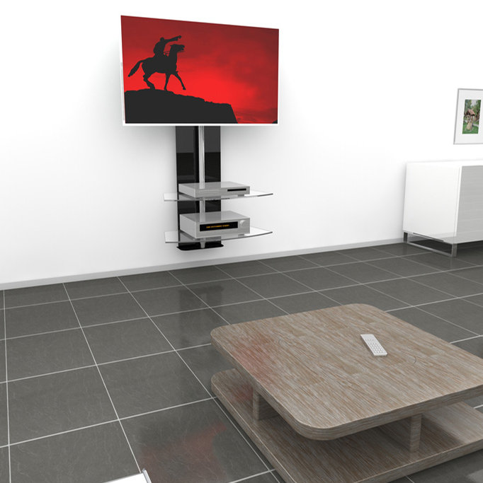 Symple Stuff Single Screen Wall Mount, Black