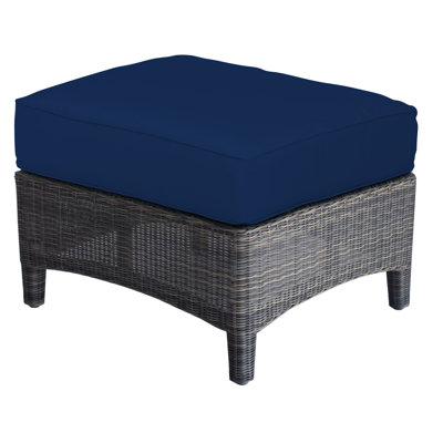 Bella Wicker Teak Outdoor Ottoman