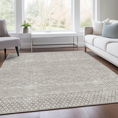 Tapis beige Prisco lavable à la machine de qualité supérieure
