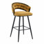 Ensemble de 2 tabourets de bar en chenille avec pieds en fer noir, tabourets de comptoir modernes pour îlot de cuisine-509437689