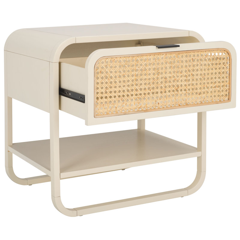Table de chevet 1 tiroir Beren, Blanc